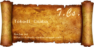 Tokodi Csaba névjegykártya
