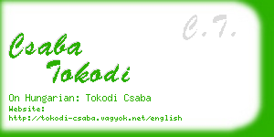 csaba tokodi business card